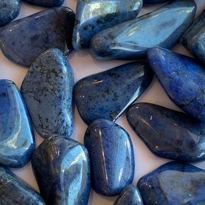 (2) Tumbled Dumortierite In Quartz Stones